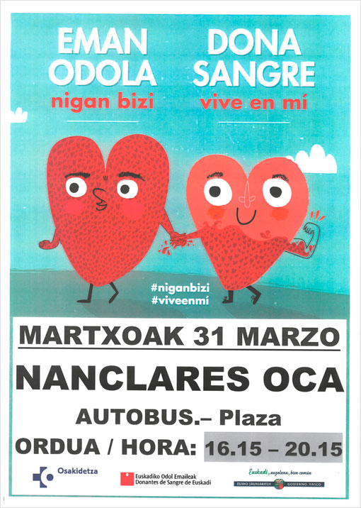 Donación de sangre en Nanclares de la Oca