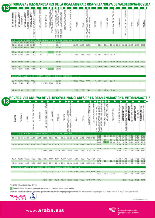 Ampliación de la linea 13 de autobuses