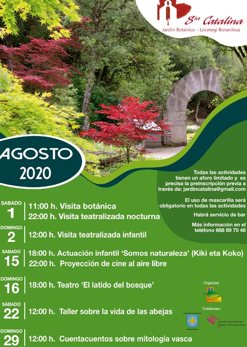 Programación del Jardín Botánico para el mes de agosto